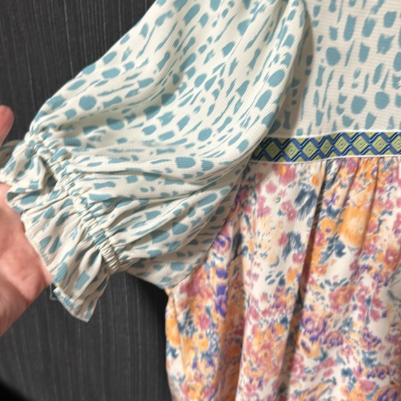 Jodifl- Multi Print‎ Top in Aqua / Size S / H-103 - Picture 3 of 12